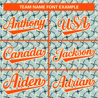 Custom Aqua Orange Texture Graffiti Pattern Personalized Authentic Baseball Jersey