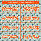 Custom Aqua Orange Texture Graffiti Pattern Personalized Authentic Baseball Jersey