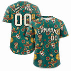 Custom Aqua 3D Graffiti Pattern Personalized Design Authentic Baseball Jersey