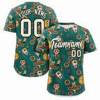 Custom Aqua 3D Graffiti Pattern Personalized Design Authentic Baseball Jersey