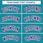 Custom Aqua Royal Line Art Graffiti Pattern Design Authentic Baseball Jersey