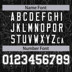 Custom Black Gray Line Art Graffiti Pattern Design Authentic Baseball Jersey