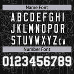 Custom Black Gray Line Art Graffiti Pattern Design Authentic Baseball Jersey