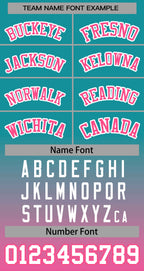 Custom Aqua Pink-White Gradient Stripe Fashion Authentic Baseball Jersey