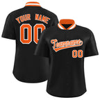 Custom Black Classic Style Authentic Stand Collar Baseball Jersey