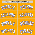 Custom Yellow Royal Personalized Raglan Sleeves Round-Neck Hockey Jersey