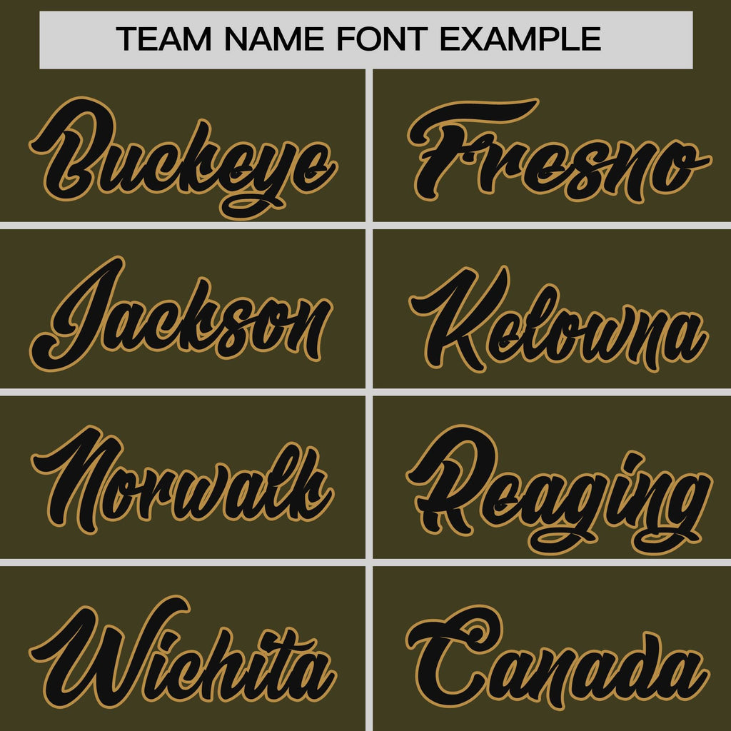 Custom Olive Brown Personalized Raglan Sleeves Round-Neck Hockey Jersey