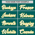 Custom Aqua Gold Personalized Raglan Sleeves Round-Neck Hockey Jersey