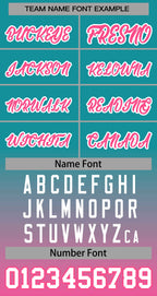 Custom Aqua Pink-White Gradient Stripe Fashion Authentic Baseball Jersey