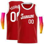 Custom  Red White Classic Tops Men/Boy Athletic Basketball Jersey