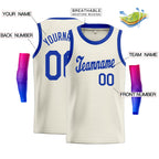Custom Cream Royal Classic Tops Fashion Sportwear Basketball Jersey
