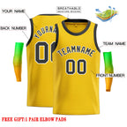 Custom Yellow Brown-White Classic Tops Men Casual Basketball Jersey