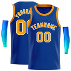Custom Royal Yellow-White Classic Tops Casual Basketball Jersey