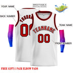Custom White Red-Black Classic Tops Men Casual Basketball Jersey