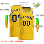 Custom Yellow Black-White Classic Tops Casual Basketball Jersey