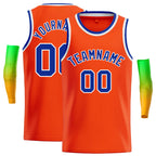 Custom Orange Royal-White Classic Tops Casual Basketball Jersey