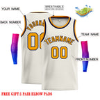 Custom Cream Yellow-Black Classic Tops Casual Basketball Jersey