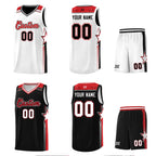 Custom Black White Red Star Graffiti Pattern Double Side Sets Basketball Uniform