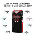 Custom Black White Red Star Graffiti Pattern Double Side Sets Basketball Uniform