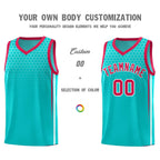 Custom Aqua Personalized Honeycomb Pattern Sports Uniform Basketball Jersey