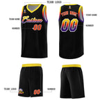Custom Black Gold Wave Pattern Sports Uniform Basketball Jersey
