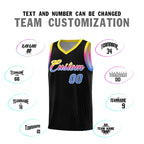 Custom Black Gold Wave Pattern Sports Uniform Basketball Jersey