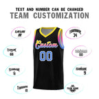 Custom Black Gold Wave Pattern Sports Uniform Basketball Jersey