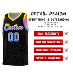Custom Black Gold Wave Pattern Sports Uniform Basketball Jersey