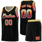 Custom Black Khaki Wave Pattern Sports Uniform Basketball Jersey