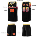 Custom Black Khaki Wave Pattern Sports Uniform Basketball Jersey