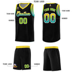 Custom Black Gold Wave Pattern Sports Uniform Basketball Jersey