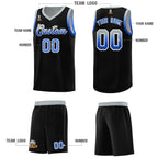 Custom Black Gray Wave Pattern Sports Uniform Basketball Jersey