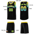 Custom Black Gold Wave Pattern Sports Uniform Basketball Jersey