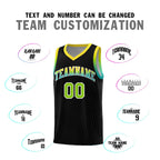 Custom Black Gold Wave Pattern Sports Uniform Basketball Jersey