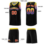 Custom Black Gold Wave Pattern Sports Uniform Basketball Jersey