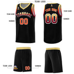 Custom Black Khaki Wave Pattern Sports Uniform Basketball Jersey