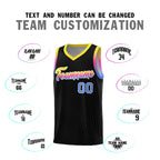 Custom Black Gold Wave Pattern Sports Uniform Basketball Jersey