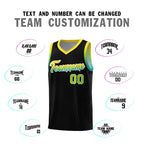 Custom Black Gold Wave Pattern Sports Uniform Basketball Jersey