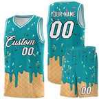 Custom Aqua Basketball Kits with Ice Cream Element Pattern