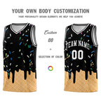 Custom Black Basketball Kits with Ice Cream Element Pattern