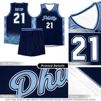 Custom Aqua Personalized Cloud Pattern Sports Sets Uniform Basketball Jersey