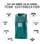 Custom Aqua Square Grid Graffiti Pattern Sports Uniform Basketball Jersey