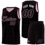 Custom Black Crimson Trailblazer Dot Pattern Sports Uniform Basketball Jersey