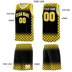 Custom Black Gold Classic Plaid Pattern Sports Uniform Basketball Jersey