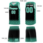 Custom Black Bright Green Classic Plaid Pattern Sports Uniform Basketball Jersey