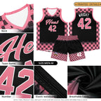 Custom Black Gold Classic Plaid Pattern Sports Uniform Basketball Jersey
