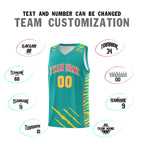 Custom Aqua Personalized Tiger Claw Pattern Sports Uniform Basketball Jersey