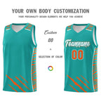 Custom Aqua Personalized Tiger Claw Pattern Sports Uniform Basketball Jersey