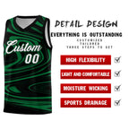 Custom Black Kelly Green Graffiti Pattern Fluids Style Sports Uniform Basketball Jersey Sets