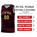 Custom Black Crimson Graffiti Pattern Fluids Style Sports Uniform Basketball Jersey Sets